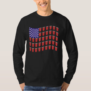 Camiseta Beer Pong Red Cup - Bandeira Americana 4 de julho