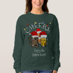 Camiseta Beer Santa Claus Christmas Unisex<br><div class="desc">Green Beer Papai Noel Natal Unisex Sweatshirt para bebebedores de cerveja ávidos no Natal. No topo, o design diz CHEERS! em texto curvo personalizável e no final há texto personalizável que diz ENJOY FESTIVE BEERS. Ambos os campos podem ser personalizados com a sua própria saudação, texto ou nome do seu...</div>