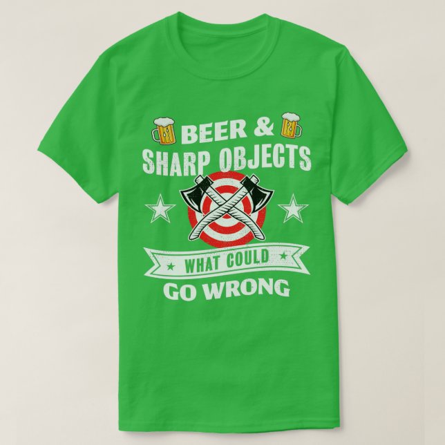 Camiseta Beer Sharp Objects o que pode dar errado Ax throwi (Frente do Design)
