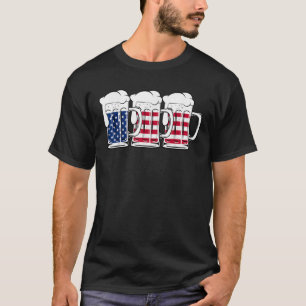 Camiseta Beer USA Flag Merica Bebendo American Men 4