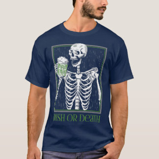 Camiseta Beer verde Bebendo do esqueleto irlandês ou da mor