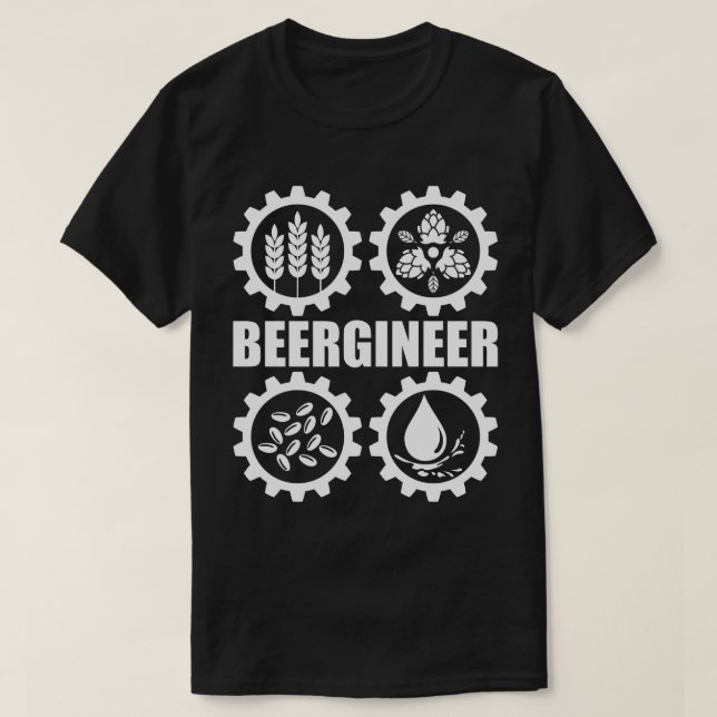 Camiseta Beergineer Homebrew Home Brewer Artesanato Brewer (Frente do Design)