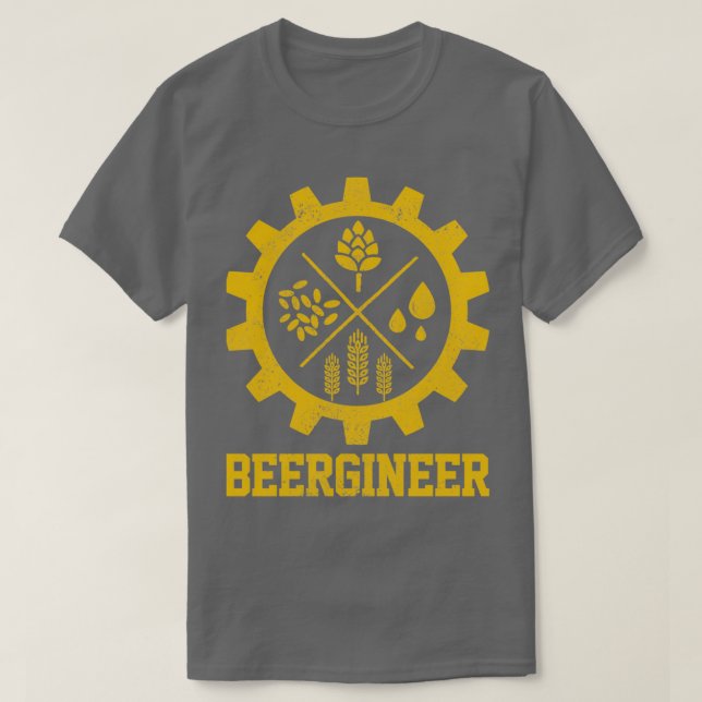 Camiseta Beergineer Homebrew Home Brewer Artesanato Brewer (Frente do Design)