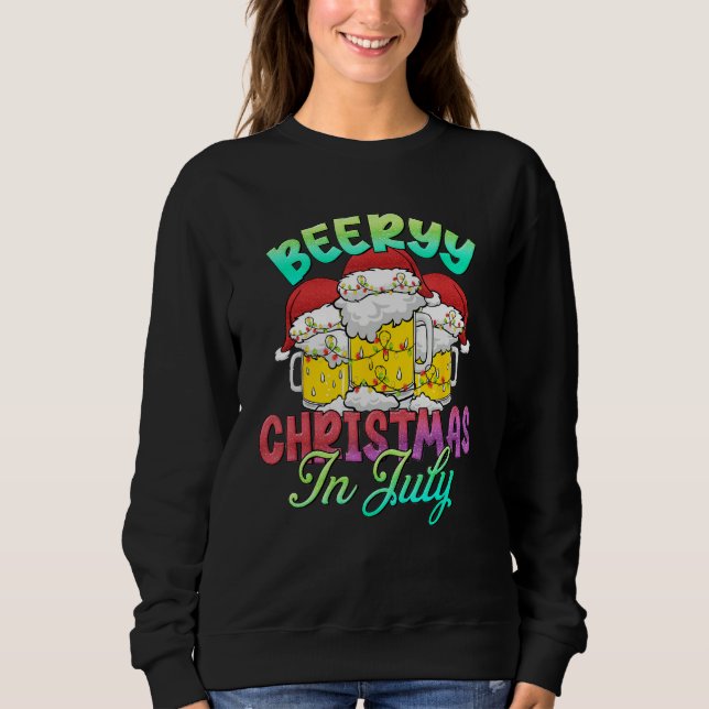 Camiseta Beery Christmas In July Summer Beach Vacation (Frente)