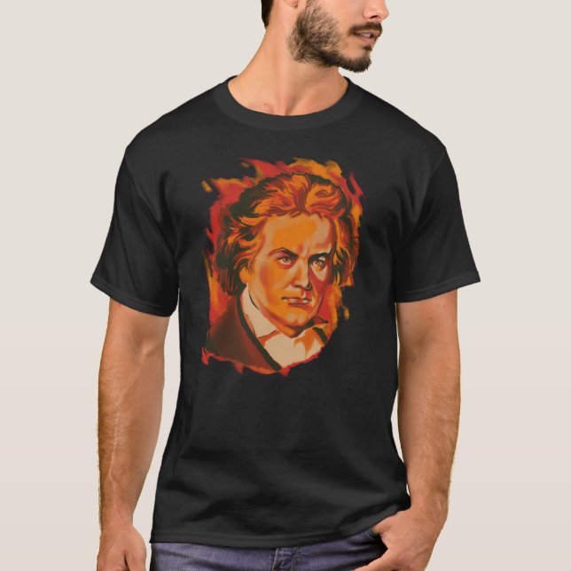 Camiseta Beethoven Fire Palette Portrait (Frente)