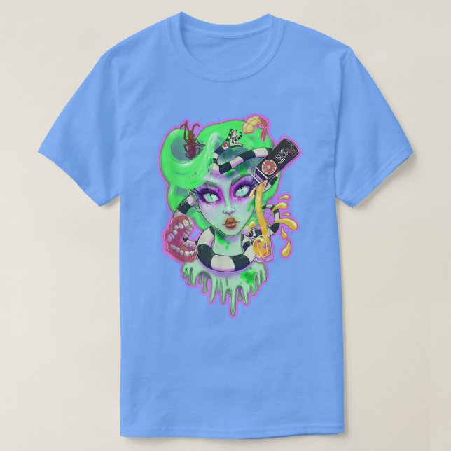 Camiseta Beetle Babe suco fantasma fantasma do Halloween as (Frente do Design)