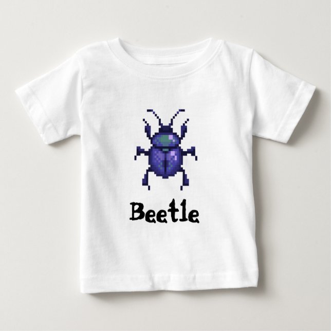 Camiseta Beetle purple pixel art (Frente)