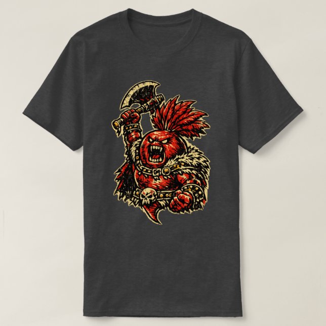 Camiseta Beetroot Berserker — Funny Vegetable Rage Warrior  (Frente do Design)