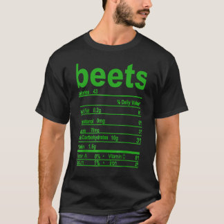 Camiseta Beets Nutrition Facts 2020 Engraçado Comida de Açã
