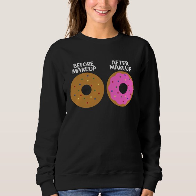 Camiseta Before After Makeup Artist Cosmetologist Donut (Frente)