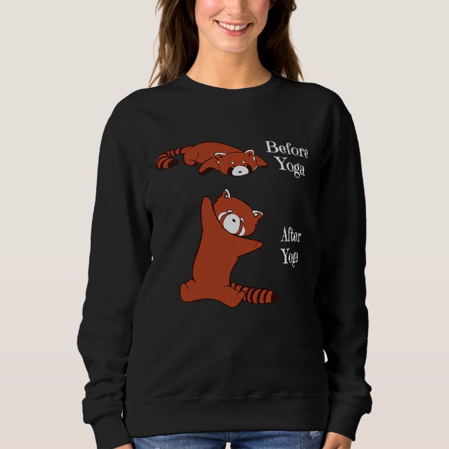 Camiseta Before Yoga After Yoga Red Panda  Meditation Yoga (Frente)
