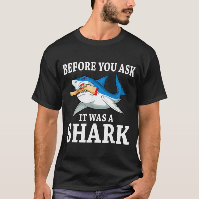 Camiseta Before You Ask It Was A Shark Leg Amputee Amputati (Frente)