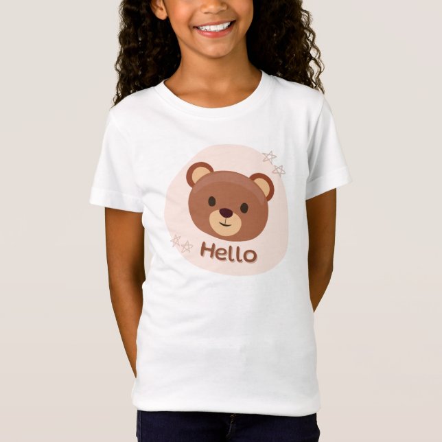 Camiseta Bege e Marrom Fofo Ilustrativo (Frente)