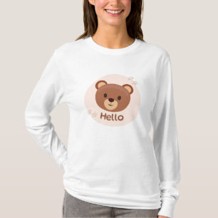 Camiseta Bege e Marrom Ilustrativo Fofo