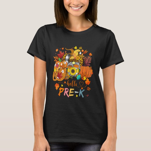 Camiseta Beginning Of Autumn Fall Teacher Sunflower Hello P (Frente)