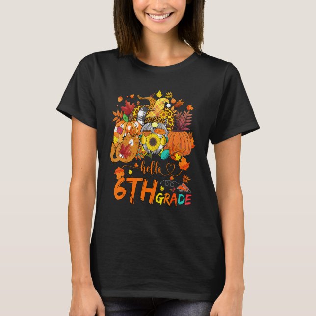 Camiseta Beginning Of Autumn Fall Teacher Sunflower Hello S (Frente)