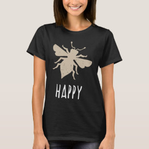 Camiseta Beige Beige Happy Motivational Be Happy 1