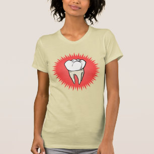 Camiseta Beige Branco Engraçado Extraído Starburst Molar