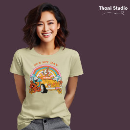 Camiseta Beige da Festa de aniversário retrorreflectora da 