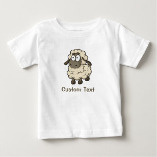 Camiseta Beige de Cartoon de Ovelha