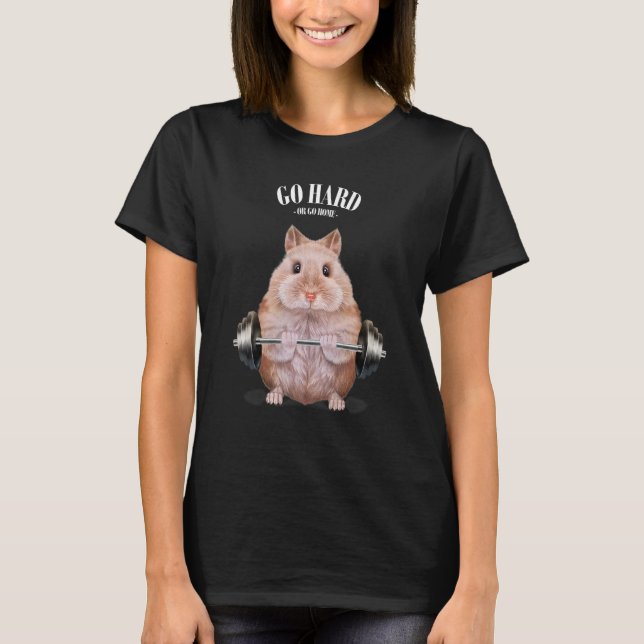 Camiseta Beige Dwarf Hamster Muscle Training Welevaging (Frente)