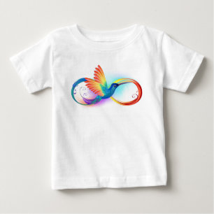 Camiseta Beija-flor Arco-íris com símbolo de Infinito