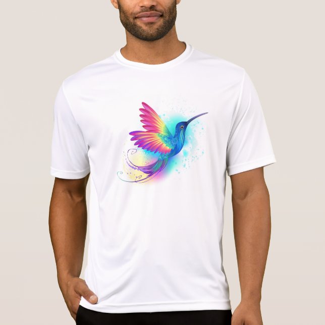 Camiseta Beija-flor Arco-íris Exótico (Frente)
