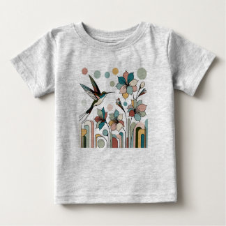Camiseta Beija-flor com flores