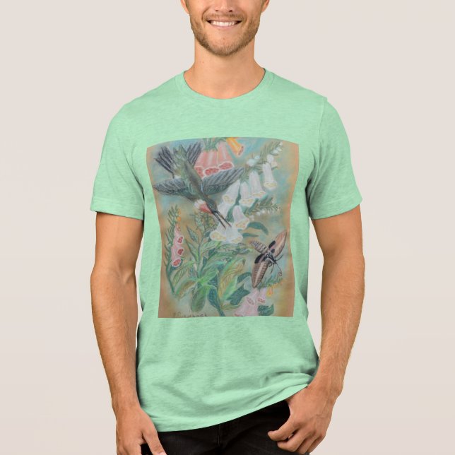 Camiseta Beija-flor e Mariposa (Frente)