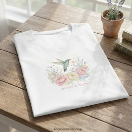 Camiseta Beija-flor Floral – Presente do Dia das Mães para