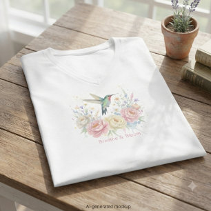 Camiseta Beija-flor Floral – Presente do Dia das Mães para 