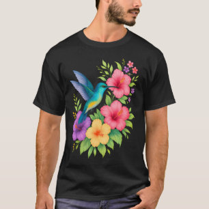 Camiseta Beija-flor Flores Tropicais - Floral Bird