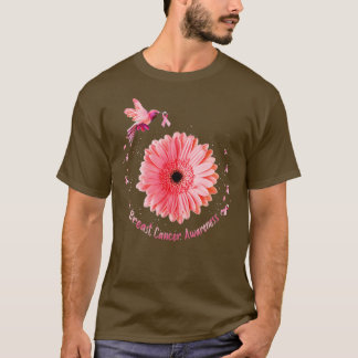 Camiseta Beija-flor Girassol Fita Rosa Fita Fita Cancer Aw