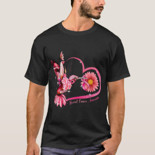 Camiseta Beija-flor Girassol Fita Rosa Fita Fita Cancer Aw