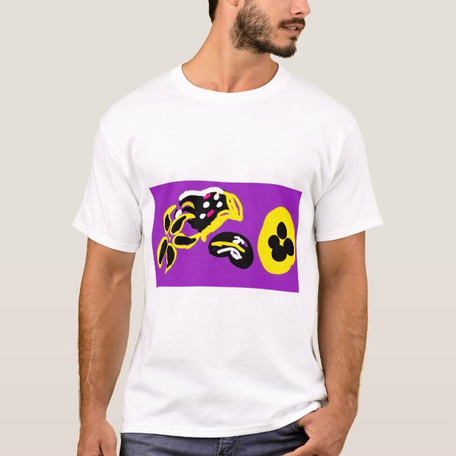 Camiseta Beija-flor roxo e flores (Frente)