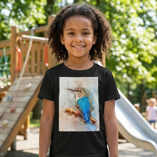 Camiseta Beija-flor vibrante em aquarela em um galho