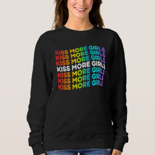 Camiseta Beija Mais Rapariga Lésbica Bissexual Rainbow Orgu