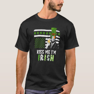 Camiseta Beija-Me Im Irish Funny Abraham Lincoln Beer Irlan