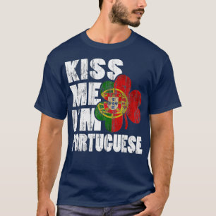 Camiseta Beija-Me Im Português - Bandeira do Shamrock Irla