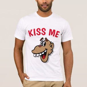 Camiseta BEIJA-ME, macaco, adicione texto de edição,
