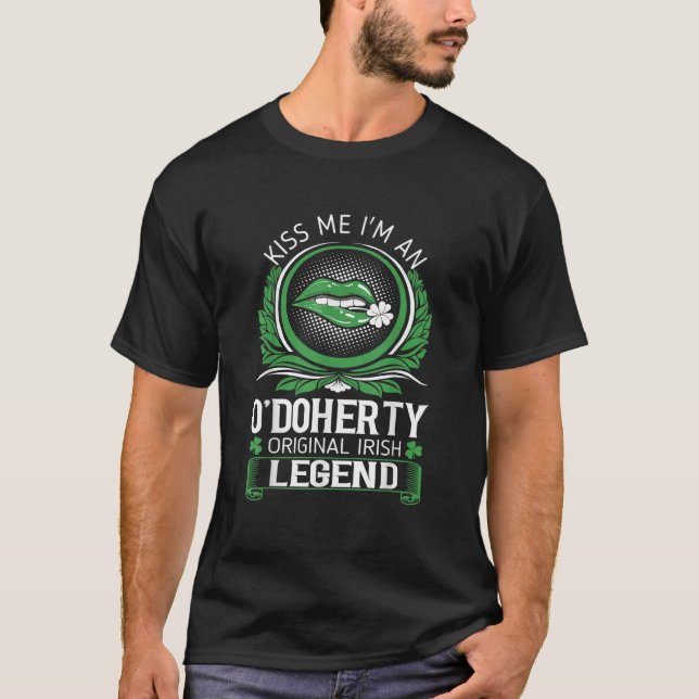 Camiseta Beija-Me O Doherty Original, Rua de Legenda Irland (Frente)