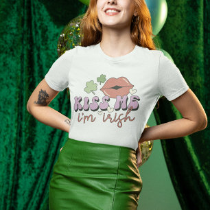 Camiseta Beija-me Sou irlandês engraçado