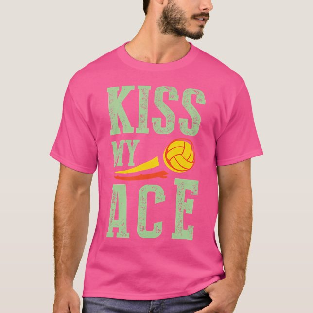 Camiseta Beija Meu Ace Engraçado Voleibol (Frente)