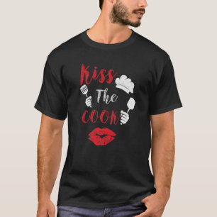 Camiseta Beija O Cozinhar Do Chef Cook Adora Grande Coraç