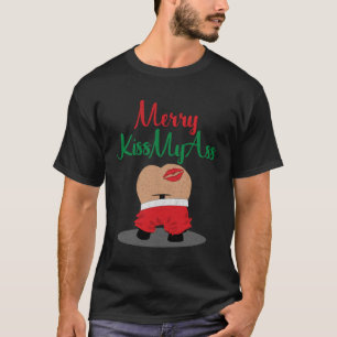 Camiseta BeijaMinhaFeliz de humor de Natal tranquilo