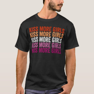 Camiseta Beije Mais Meninas Orgulho Lésbico LGBTQ Mais Rapa