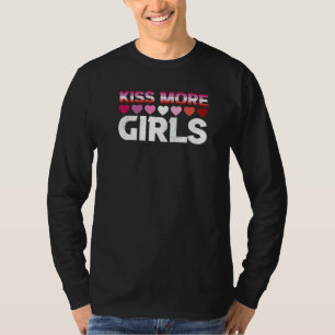 Camiseta Beije Mais Raparigas Lgbt Lésbicas Bi Orgulho Mulh