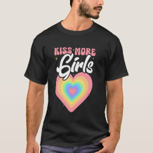 Camiseta Beije Mais Raparigas Orgulho LGBT Lésbica e Casal