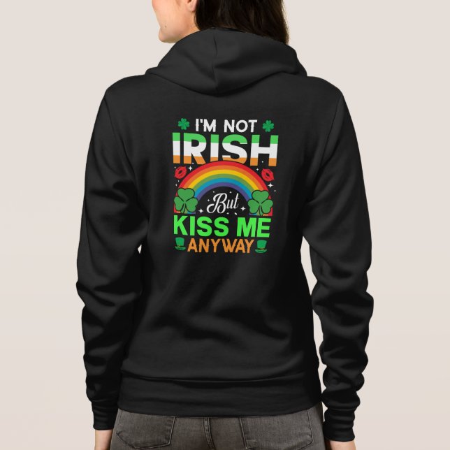 Camiseta beije-me de qualquer forma humor irlandês design-6 (Verso)