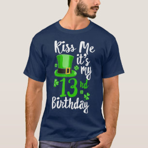 Camiseta Beije-me. É meu Dia de São Patrício de Aniversário
